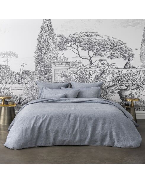 Lenzuolo piano Jouvence Marine in canapa tinta unita