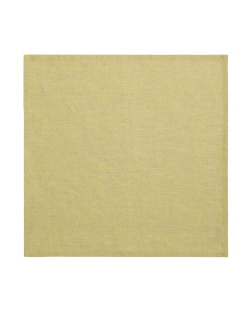 Chambray effen linnen servet yuzu groen - 45x45 cm