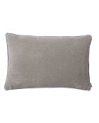 Housse de coussin unie en lin et velour Voltaire gris perle - 40x60 cm
