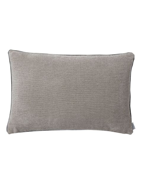 Housse de coussin unie en lin et velour Voltaire gris perle - 40x60 cm