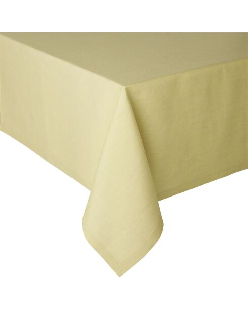 Nappe unie en lin Chambray vert yuzu