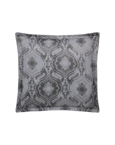 Federa in raso di cotone biologico Shalimar grigio Meteore stampato