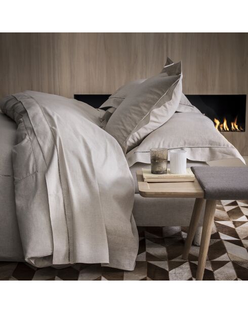 Federa per cuscino in lino naturale Venise Métis, tinta unita