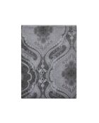 Lenzuolo piatto in raso di cotone biologico stampato Shalimar grigio Meteore