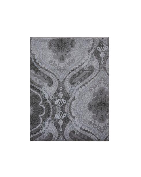 Lenzuolo piatto in raso di cotone biologico stampato Shalimar grigio Meteore