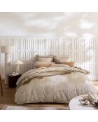 Copripiumino in cotone memory con stampa jacquard beige luna