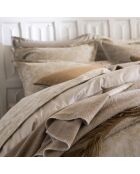 Copripiumino in cotone memory con stampa jacquard beige luna