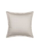 Nebelgrauer Kissenbezug mit Rocaille-Aufdruck aus Bio-Baumwollsatin