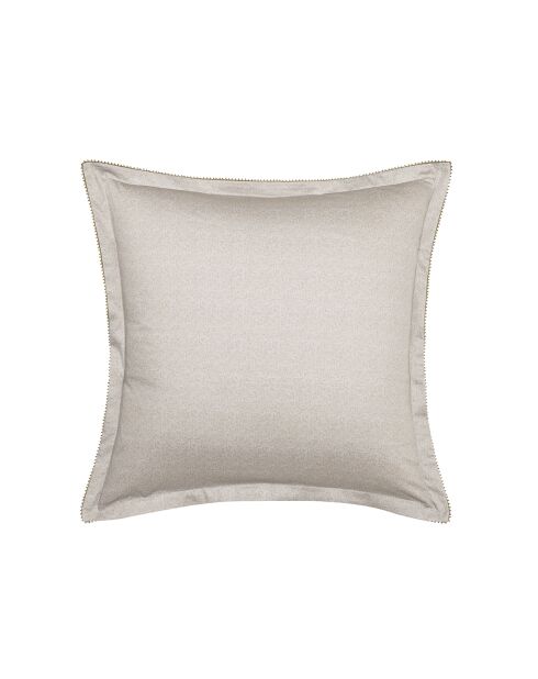 Nebelgrauer Kissenbezug mit Rocaille-Aufdruck aus Bio-Baumwollsatin