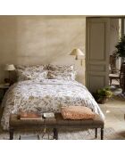 Copripiumino stampato in raso di cotone biologico Maussane rosa chiaro