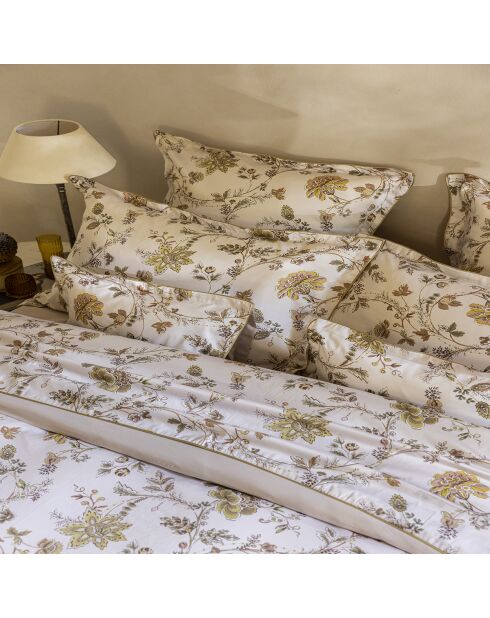 Copripiumino stampato in raso di cotone biologico Maussane rosa chiaro