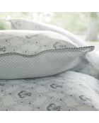 Federa in puro lino stampato bianco Lourmarin