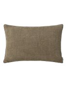 Housse de coussin unie en lin et velour Voltaire marron - 40x60 cm