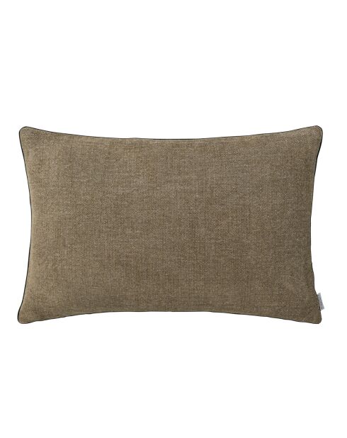 Housse de coussin unie en lin et velour Voltaire marron - 40x60 cm
