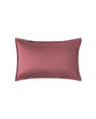 Funda de almohada lisa satinada de algodón orgánico Teophile de Cosmos red