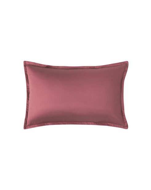 Funda de almohada lisa satinada de algodón orgánico Teophile de Cosmos red