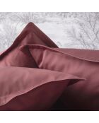 Funda de almohada lisa satinada de algodón orgánico Teophile de Cosmos red