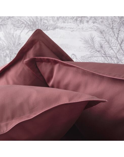 Funda de almohada lisa satinada de algodón orgánico Teophile de Cosmos red