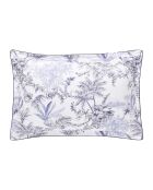 Federa per cuscino Rivages bleu de chine in raso di cotone biologico stampato