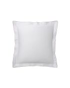 Federa in raso di cotone tricolore con fascia applicata Marceau bianco neve/blu marino