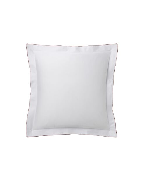 Federa in raso di cotone tricolore con fascia applicata Marceau bianco neve/blu marino