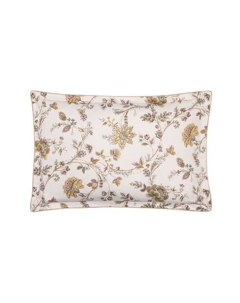 Funda de almohada con estampado de satén de algodón orgánico Maussane rosa claro