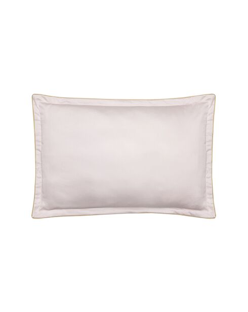 Funda de almohada con estampado de satén de algodón orgánico Maussane rosa claro