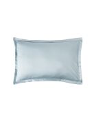 Federa stampata in raso di cotone biologico Shalimar blu baltico