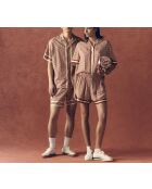 Oversized hemd met monogramprint latte/crystalline-iberis