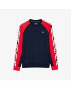 Sportief sweatshirt met kleurblokken en marineblauw/grenadine strepen