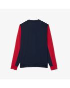 Sportief sweatshirt met kleurblokken en marineblauw/grenadine strepen