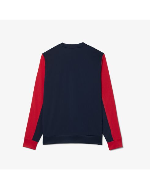 Sportief sweatshirt met kleurblokken en marineblauw/grenadine strepen