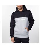 Hoodie met klassieke pasvorm en kleurvlakken en marineblauw/witte branding