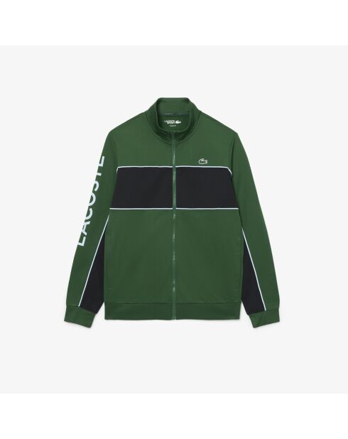 Sportsweatshirt met ritssluiting en groen/zwarte kreekprint