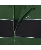 Sudadera deportiva con cremallera y estampado verde/negro-creek