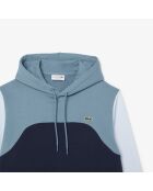 Donkerblauw/kalkstenen kreeksweatshirt met klassieke pasvorm en kleurvlakken