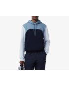 Donkerblauw/kalkstenen kreeksweatshirt met klassieke pasvorm en kleurvlakken