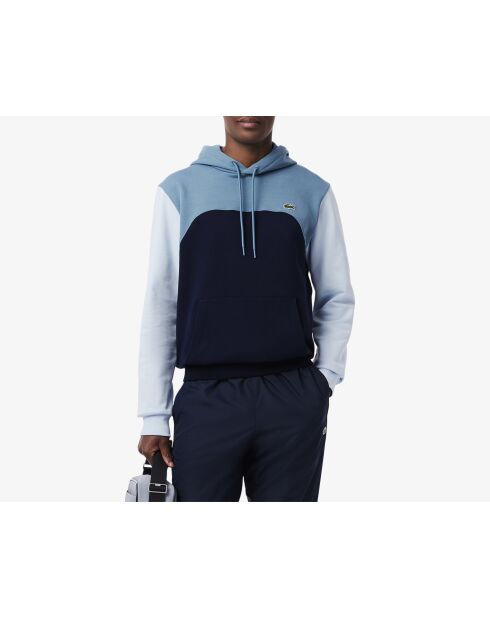 Sweatshirt in klassischer Passform in Marineblau/Limestone Creek in Blockfarben