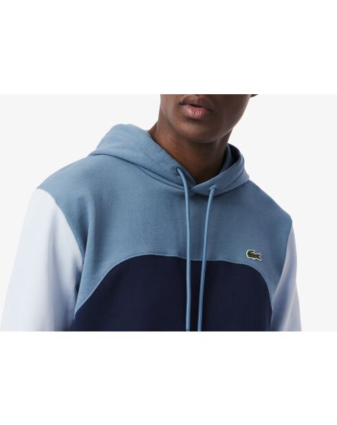 Sweatshirt in klassischer Passform in Marineblau/Limestone Creek in Blockfarben