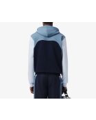 Donkerblauw/kalkstenen kreeksweatshirt met klassieke pasvorm en kleurvlakken