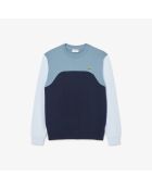 Sweatshirt aus Baumwollfleece in Blockfarben Navy/Limestone Creek