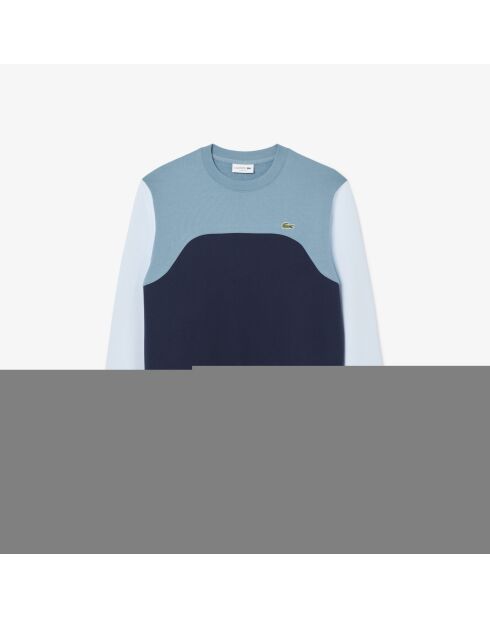 Sweatshirt aus Baumwollfleece in Blockfarben Navy/Limestone Creek