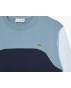 Sweatshirt aus Baumwollfleece in Blockfarben Navy/Limestone Creek