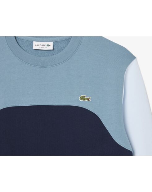 Sweatshirt aus Baumwollfleece in Blockfarben Navy/Limestone Creek