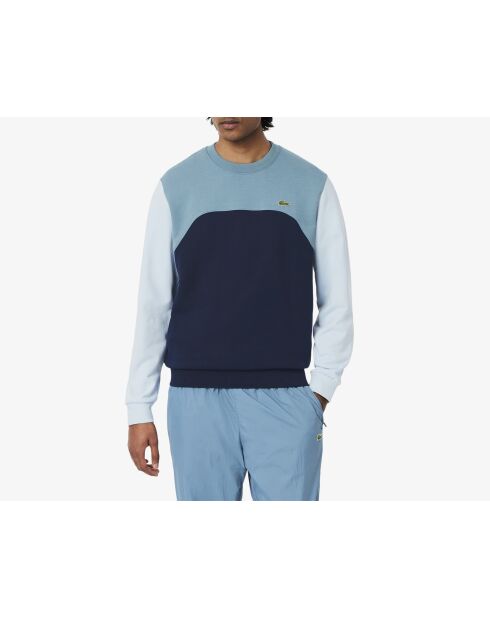 Sweatshirt aus Baumwollfleece in Blockfarben Navy/Limestone Creek