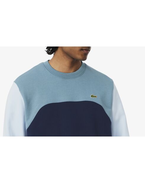 Sweatshirt aus Baumwollfleece in Blockfarben Navy/Limestone Creek