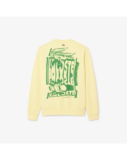 Geel/Calathea-sweatshirt van fleece met grafische print