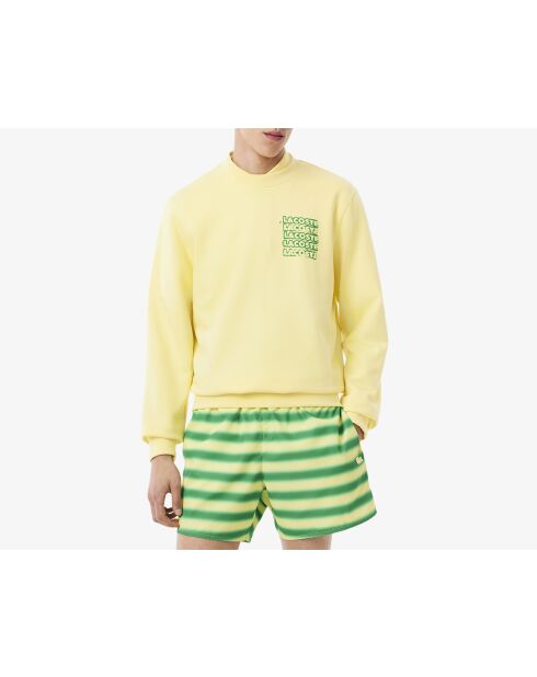 Geel/Calathea-sweatshirt van fleece met grafische print