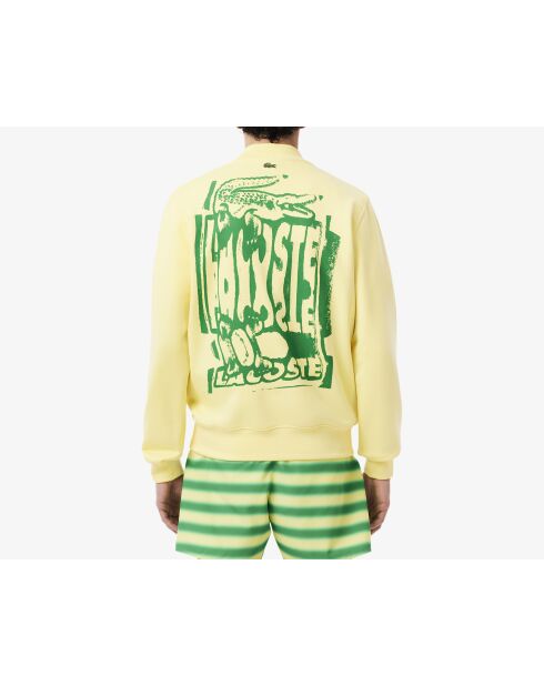 Geel/Calathea-sweatshirt van fleece met grafische print