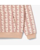 Fleece-Kapuzenpullover mit Latte/Iberis-Monogramm